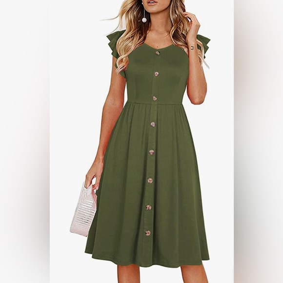 dresses-nwt-olive-green-casual-dress-poshmark